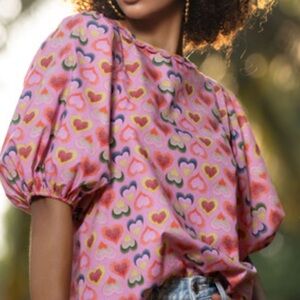 Emily Lovelock Heart Top Size XS Pink